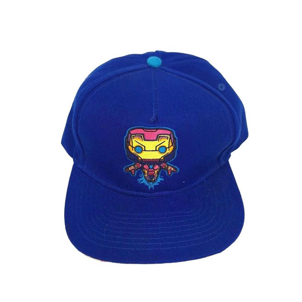 Marvel Funko Pop Iron Man Snapback Hat Blue Marvel Avengers Collectible Cap
